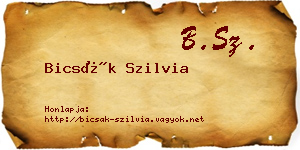 Bicsák Szilvia névjegykártya