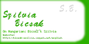 szilvia bicsak business card